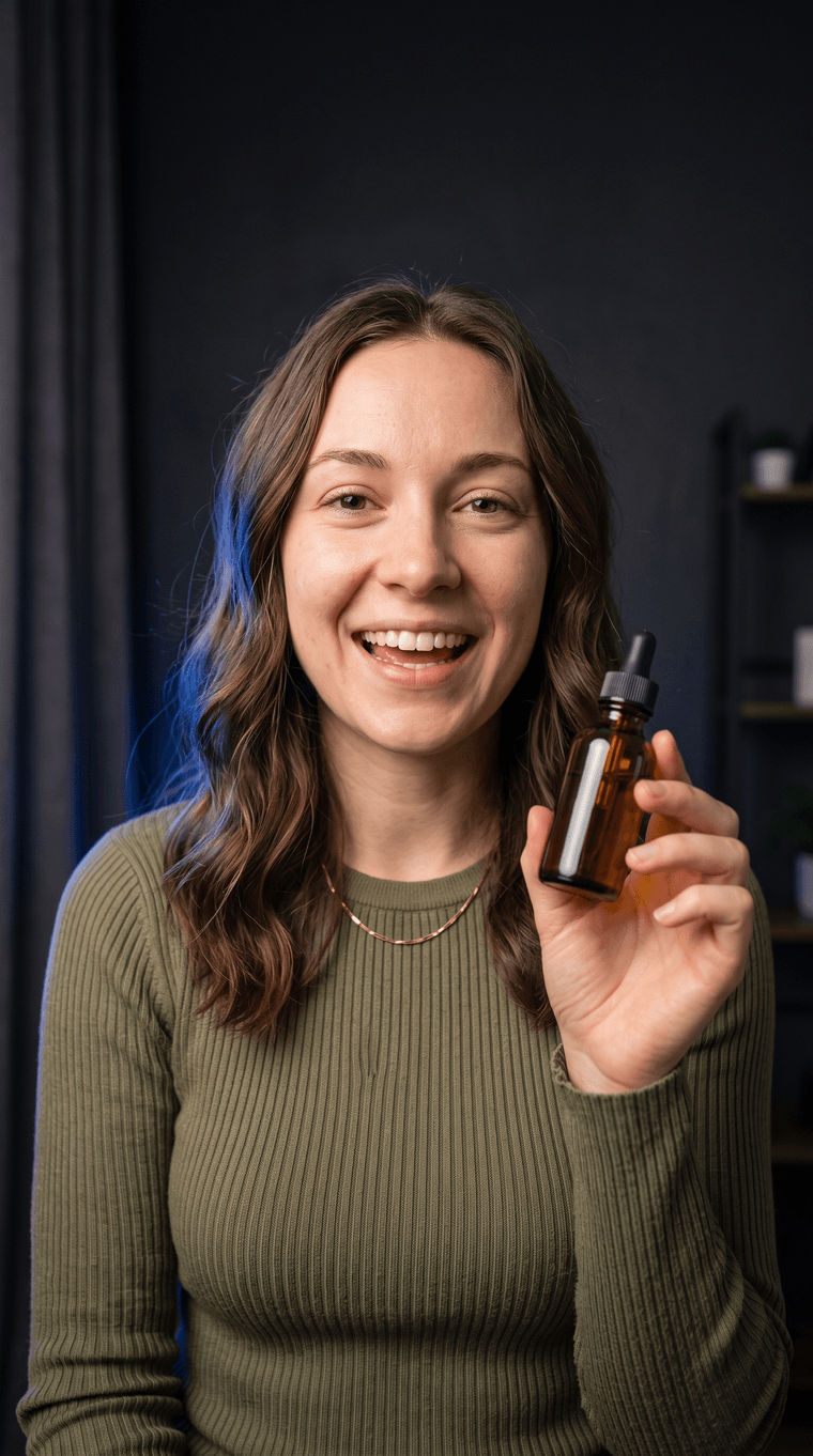AI avatar presenting a skincare product